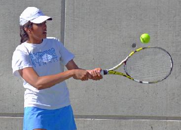 Both Bhat (below) and Parikh recently helped lead their teams to Section titles (full story).   (Andy Morales photo)